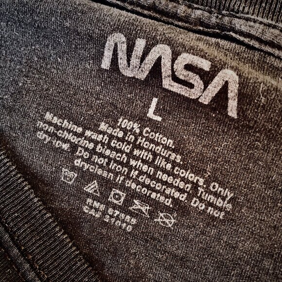NASA National Aeronautics and Space Admin Black T-Shirt Double Sided - Picture 9 of 14
